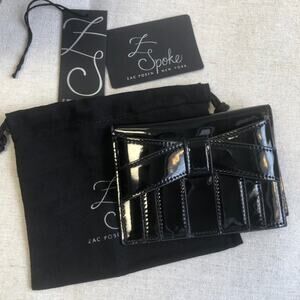 Z Spoke by Zac Posen Black Patent Leather Bi Fold Shirley Passport Case